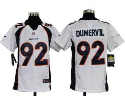 Youth Nike Denver Broncos 92# Elvis Dumervil Game White Color Jersey