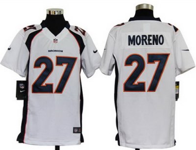 Youth Nike Denver Broncos 27# Knowshon Moreno White Jersey