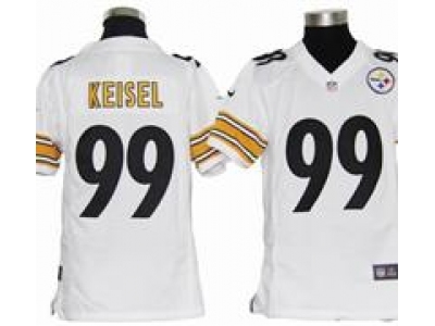 Youth Nike Youth Pittsburgh Steelers #99 Keisel white jersey