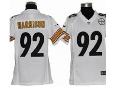 Youth Nike Youth Pittsburgh Steelers #92 James Harrison white jerseys