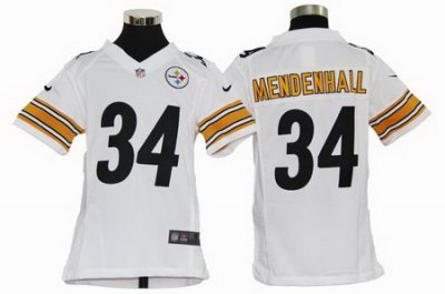 Youth Nike Pittsburgh Steelers 34# Rashard Mendenhall White Jerseys