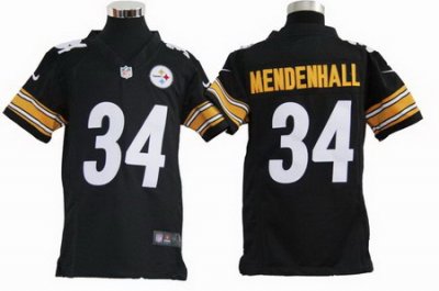 Youth Nike Pittsburgh Steelers 34# Rashard Mendenhall Black Jerseys