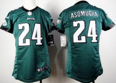 Youth Nike Philadelphia Eagles 24# Nnamdi Asomugha Green Nike NFL Jerseys