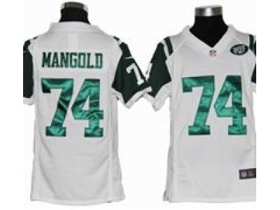 Youth Nike Youth New York Jets #74 Nick Mangold White jerseys