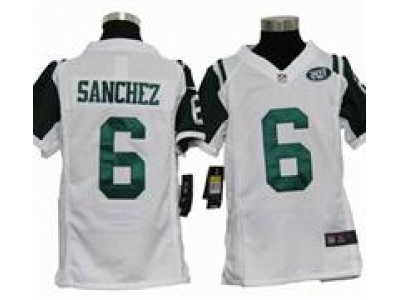 Youth Nike Youth New York Jets #6 Mark Sanchez White jerseys