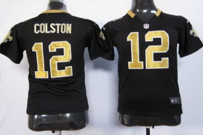 Youth Nike New Orleans Saints #12 Marques Colston Black Nike NFL Jerseys