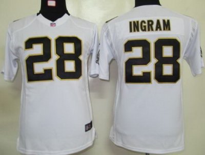 Youth Nike New Orleans Saints 28 Mark Ingram White Nike NFL Jerseys