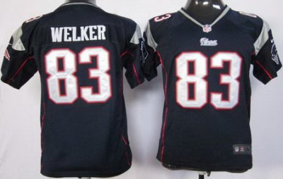 Youth Nike New England Patriots 83 Wes Welker Blue Nike NFL Jersey