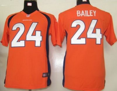 Youth Nike Denver Broncos 24# Champ Bailey Orange Nike NFL Jerseys