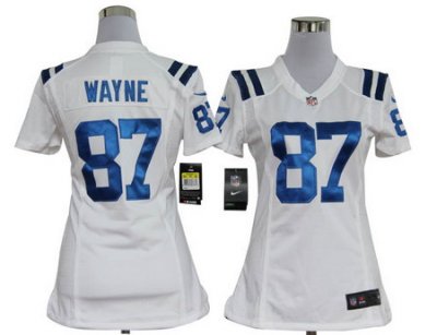 Women Nike Indianapolis Colts 87# Reggie Wayne White Jersey