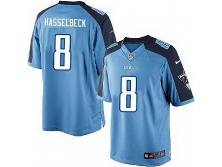 Nike Tennessee Titans 8 Matt Hasselbeck Light Blue Game Jersey