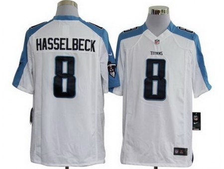 Nike Tennessee Titans 8 Matt Hasselbeck White Game Nike Jersey