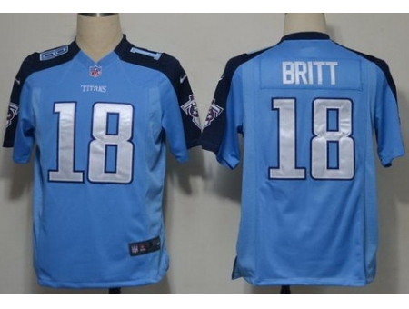 Nike Tennessee Titans 18 Kenny Britt Light Blue Game NFL Jersey