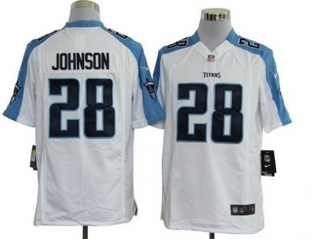 Nike Tennessee Titans 28 Chris Johnson White Game Jersey