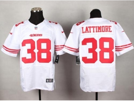 Nike San Francisco 49ers 38 Marcus Lattimore White Elite NFL Jersey