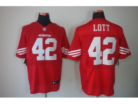 Nike San Francisco 49ers 42 Ronnie Lott Red Elite NFL Jersey