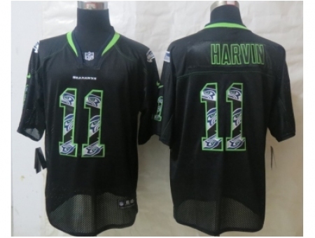 Nike Seattle Seahawks 11 Percy Harvin Black Elite Lights Out FsshionNFL Jersey