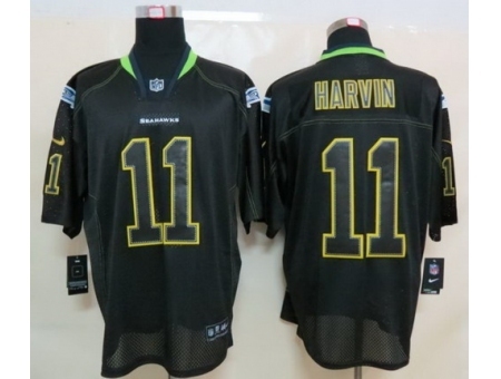 Nike Seattle Seahawks 11 Percy Harvin Black Elite Lights Out NFL Jersey