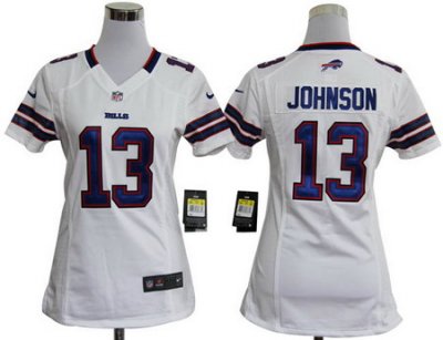 Women Nike Buffalo Bills 13# Steve Johnson White Nike NFL Jerseys