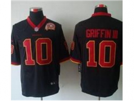 Nike Washington Redskins 10 Robert Griffin III Black Game 80TH Patch NFL Jersey