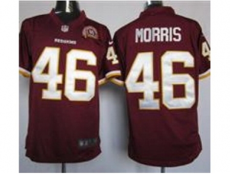 Nike Washington Redskins 46 Alfred Morris Red Game 80TH Patch NFL Jersey