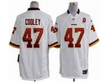 Nike Washington Redskins 47 Chris Cooley white Game 80TH Patch NFL Jersey