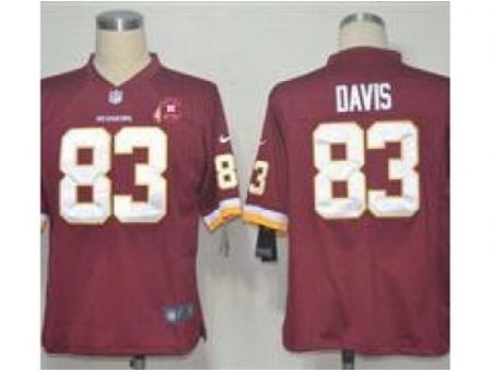 Nike Washington Redskins 83 Fred Davis Red Game 80TH Patch NFL Jersey