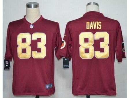 Nike Washington Redskins 83 Fred Davis Red Game Gold Number NFL Jersey