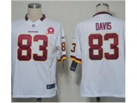 Nike Washington Redskins 83 Fred Davis White Game 80TH Patch NFL Jersey