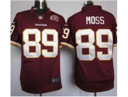 Nike Washington Redskins 89 Santana Moss Red Game 80TH Patch NFL Jersey