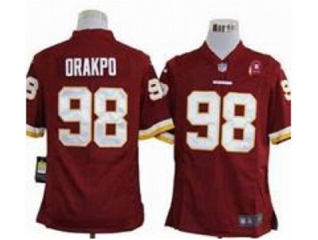 Nike Washington Redskins 98 Brian Orakpo Red Game 80TH Patch NFL Jersey