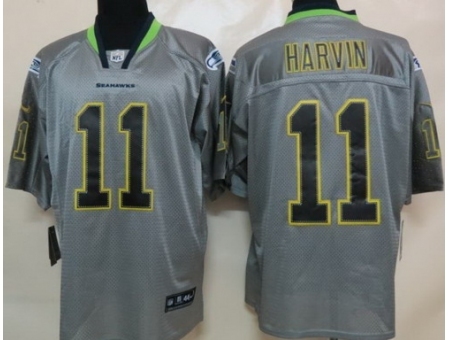 Nike Seattle Seahawks 11 Percy Harvin Grey Elite Lights Out II NFL Jersey