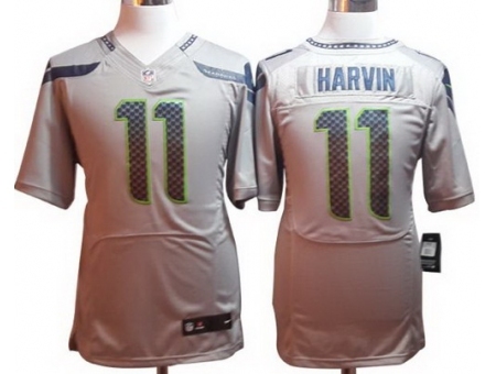 Nike Seattle Seahawks 11 Percy Harvin Grey Elite NFL Jersey