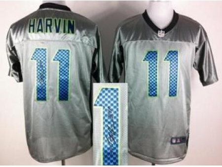 Nike Seattle Seahawks 11 Percy Harvin Grey Shadow Signed NFL Jersey