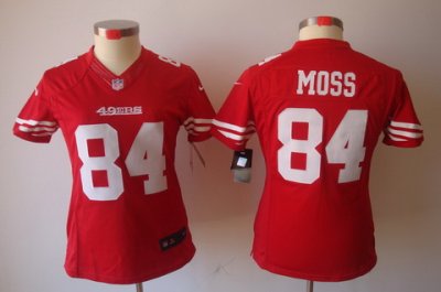 Women Nike San Francisco 49ers 84 Moss Red Color[NIKE LIMITED Jersey]