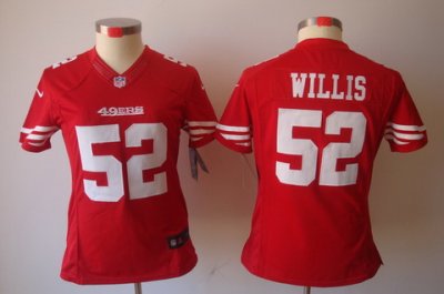 Women Nike San Francisco 49ers 52 Willis Red Color[NIKE LIMITED Jersey]