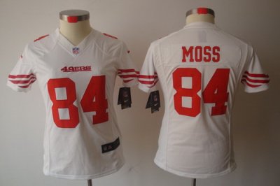 Womens Nike San Francisco 49ers 84 Moss White Color[NIKE LIMITED Jersey]