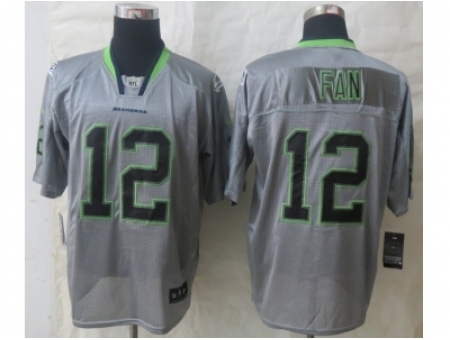 Nike Seattle Seahawks 12 Fan Grey Elite Lights Out NFL Jersey