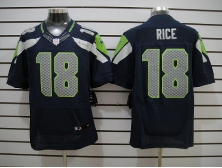 Nike Seattle Seahawks 18 Sidney Rice blue Elite NFL Jersey