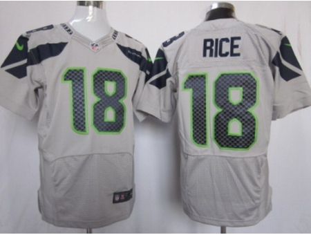 Nike Seattle Seahawks 18 Sidney Rice Grey Elite NFL Jersey