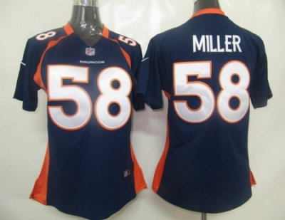 Women Nike Denver Broncos 58# Miller Blue Jersey