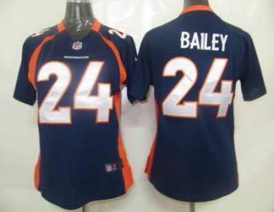 Women Nike Denver Broncos 24# Bailey Blue Jersey