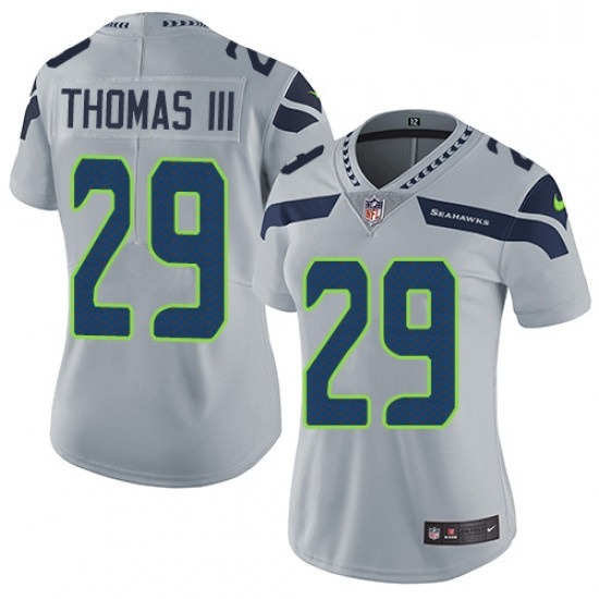 Womens Nike Seattle Seahawks 29 Earl Thomas III Grey Alternate Vapor Untouchable Limited Player NFL 