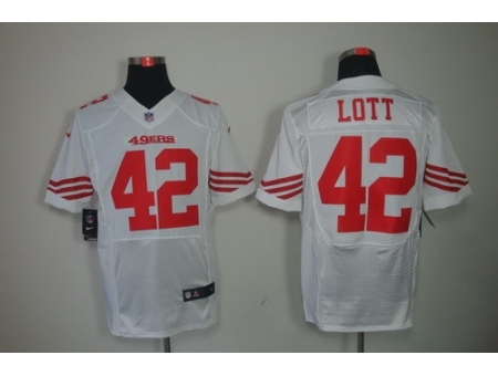 Nike San Francisco 49ers 42 Ronnie Lott White Elite NFL Jersey