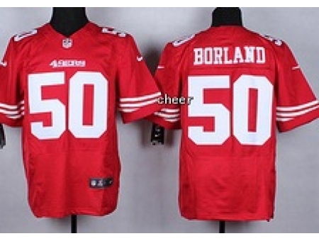 Nike San Francisco 49ers 50 Chris Borland Red Elite NFL Jersey