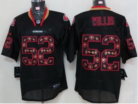 Nike San Francisco 49ers 52 Patrick Willis Black Elite Lights Out Fashion NFL Jersey