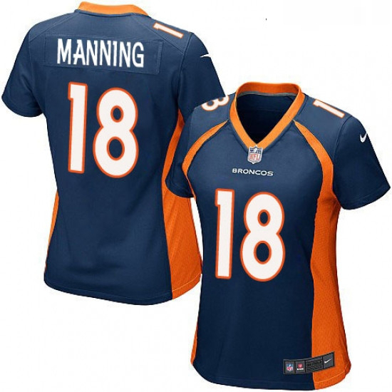 Womens Nike Denver Broncos 18 Peyton Manning Game Navy Blue Alternate NFL Jersey