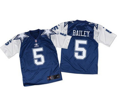 Nike Cowboys #5 Dan Bailey Navy BlueWhite Throwback Mens Stitched NFL Elite Jersey