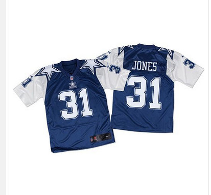 Nike Cowboys #31 Byron Jones Navy BlueWhite Throwback Mens Stitched NFL Elite Jersey