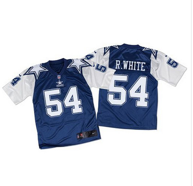 Nike Cowboys #54 Randy White Navy BlueWhite Throwback Mens Stitched NFL Elite Jersey